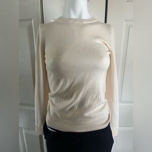 Milly Merino Wool Cream Long Sleeve Sweater